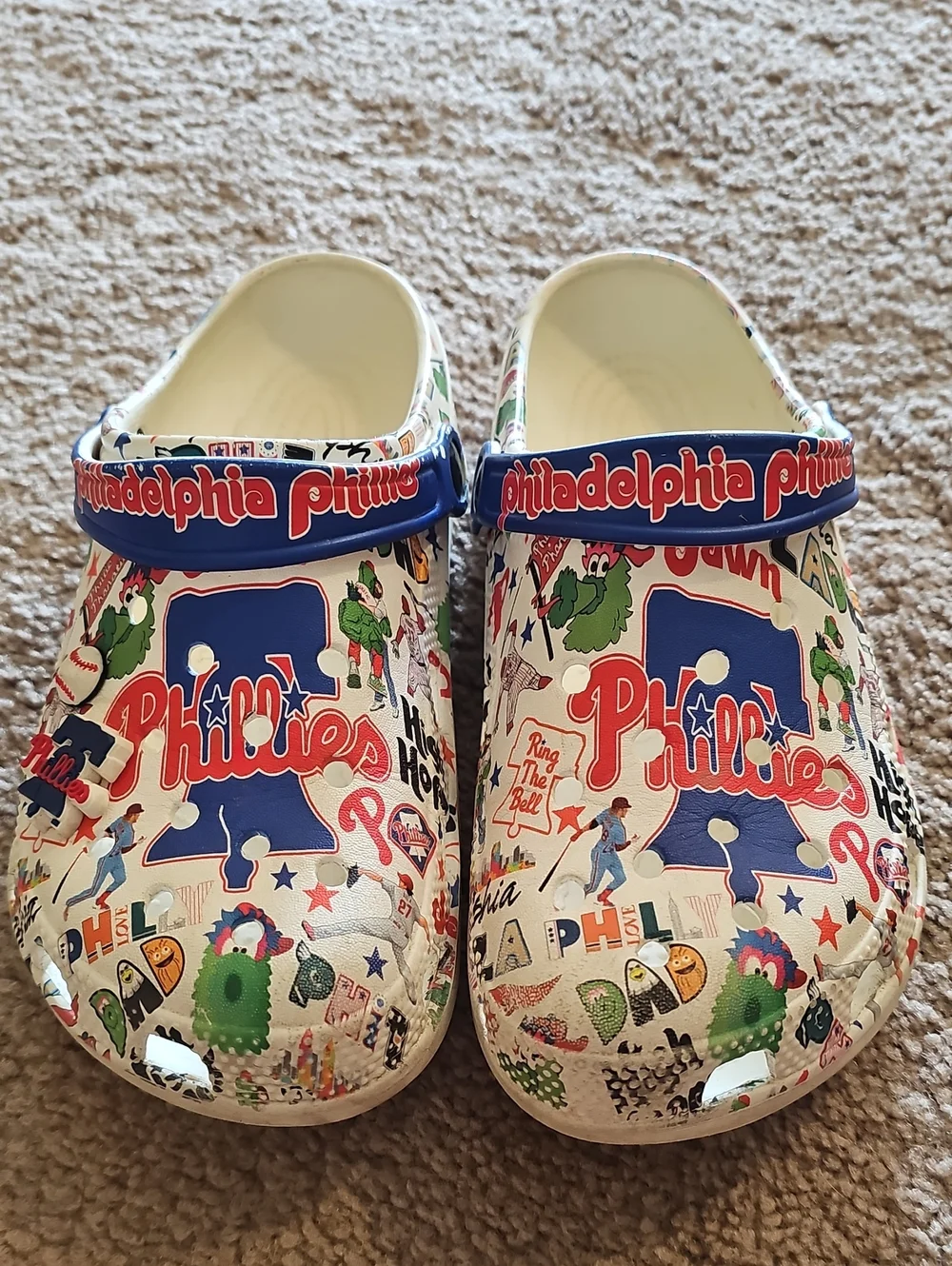 Philadelphia Phillies Graphic Clog Shoes - White/Blue/Red